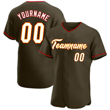 Load image into Gallery viewer, Custom Olive White-Gold Authentic Salute To Service Baseball Jersey

