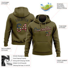 Load image into Gallery viewer, Custom Stitched Olive Vintage USA Flag-Black Sports Pullover Sweatshirt Salute To Service Hoodie
