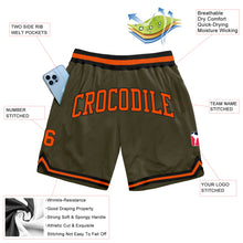 Load image into Gallery viewer, Custom Olive Orange-Black Authentic Throwback Salute To Service Basketball Shorts
