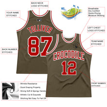 Load image into Gallery viewer, Custom Olive Red-White Authentic Throwback Salute To Service Basketball Jersey
