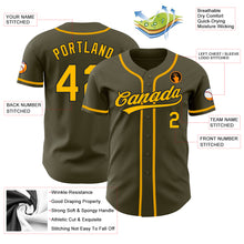 Load image into Gallery viewer, Custom Olive Gold-Black Authentic Salute To Service Baseball Jersey
