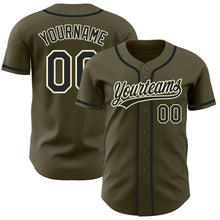 Load image into Gallery viewer, Custom Olive Black-Cream Authentic Salute To Service Baseball Jersey
