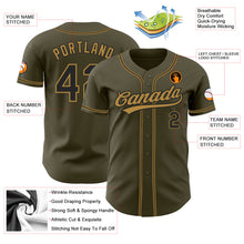 Load image into Gallery viewer, Custom Olive Black-Old Gold Authentic Salute To Service Baseball Jersey
