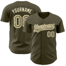 Load image into Gallery viewer, Custom Olive Camo-Cream Authentic Salute To Service Baseball Jersey
