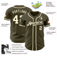 Load image into Gallery viewer, Custom Olive Cream Authentic Salute To Service Baseball Jersey
