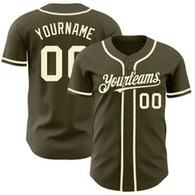 Load image into Gallery viewer, Custom Olive Cream Authentic Salute To Service Baseball Jersey
