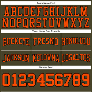 Custom Stitched Olive Orange-Black Football Pullover Sweatshirt Salute To Service Hoodie