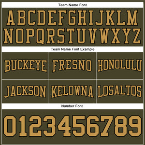Custom Stitched Olive Old Gold-Black Football Pullover Sweatshirt Salute To Service Hoodie