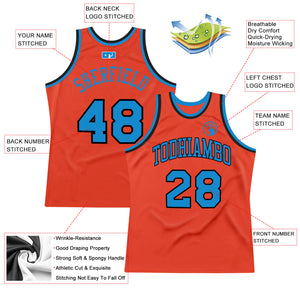 Custom Orange Blue-Navy Authentic Throwback Basketball Jersey