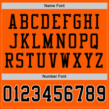 Load image into Gallery viewer, Custom Orange Black-White Mesh Authentic Throwback Football Jersey
