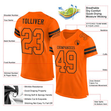 Load image into Gallery viewer, Custom Orange Orange-Black Mesh Authentic Football Jersey
