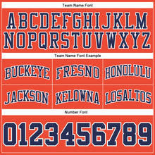 Load image into Gallery viewer, Custom Orange Navy Pinstripe Navy-White Authentic Basketball Shorts
