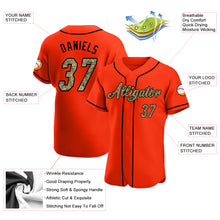 Load image into Gallery viewer, Custom Orange Camo-Black Authentic Baseball Jersey
