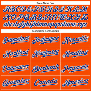Custom Orange Royal-White Authentic Sleeveless Baseball Jersey