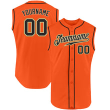 Load image into Gallery viewer, Custom Orange Black-Cream Authentic Sleeveless Baseball Jersey
