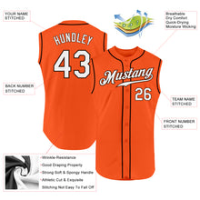 Load image into Gallery viewer, Custom Orange White-Brown Authentic Sleeveless Baseball Jersey
