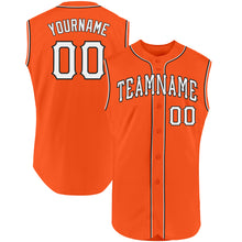Load image into Gallery viewer, Custom Orange White-Black Authentic Sleeveless Baseball Jersey
