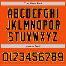 Load image into Gallery viewer, Custom Orange Gold Pinstripe Black-Gold Authentic Baseball Jersey

