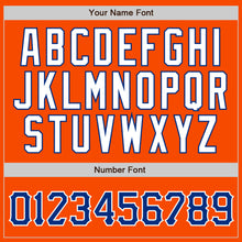 Load image into Gallery viewer, Custom Orange White Pinstripe Royal-White Authentic Baseball Jersey
