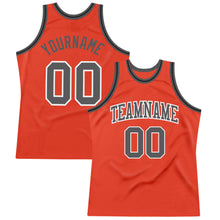 Load image into Gallery viewer, Custom Orange Steel Gray-Black Authentic Throwback Basketball Jersey
