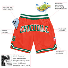 Load image into Gallery viewer, Custom Orange Kelly Green-White Authentic Throwback Basketball Shorts
