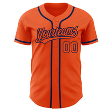 Load image into Gallery viewer, Custom Orange Orange-Navy Authentic Baseball Jersey
