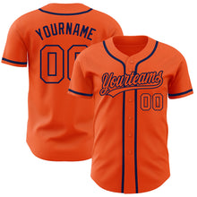 Load image into Gallery viewer, Custom Orange Orange-Navy Authentic Baseball Jersey
