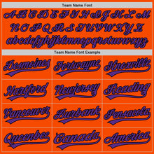 Load image into Gallery viewer, Custom Orange Purple-Black Authentic Baseball Jersey
