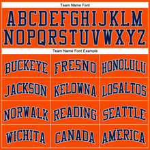 Load image into Gallery viewer, Custom Orange Navy-Gray Authentic Throwback Basketball Jersey

