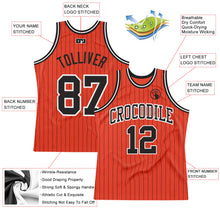 Load image into Gallery viewer, Custom Orange Black Pinstripe Black-White Authentic Basketball Jersey
