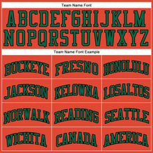 Load image into Gallery viewer, Custom Orange Black Pinstripe Kelly Green Authentic Basketball Jersey
