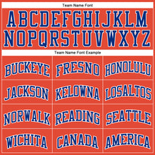 Load image into Gallery viewer, Custom Orange White Pinstripe Royal Authentic Basketball Jersey
