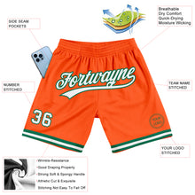 Load image into Gallery viewer, Custom Orange White-Kelly Green Authentic Throwback Basketball Shorts
