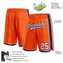 Load image into Gallery viewer, Custom Orange White-Navy Authentic Basketball Shorts
