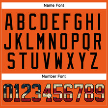 Load image into Gallery viewer, Custom Orange Vintage USA Flag Black-Cream Hockey Lace Neck Jersey
