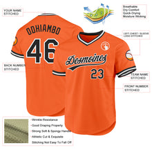 Load image into Gallery viewer, Custom Orange Black-White Authentic Throwback Baseball Jersey
