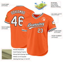 Load image into Gallery viewer, Custom Orange White-Black Authentic Throwback Baseball Jersey
