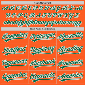 Custom Orange Kelly Green-White Authentic Throwback Baseball Jersey