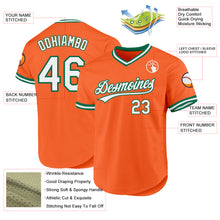 Load image into Gallery viewer, Custom Orange White-Kelly Green Authentic Throwback Baseball Jersey

