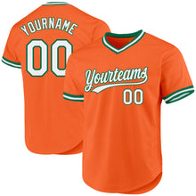 Load image into Gallery viewer, Custom Orange White-Kelly Green Authentic Throwback Baseball Jersey
