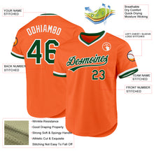 Load image into Gallery viewer, Custom Orange Green-White Authentic Throwback Baseball Jersey
