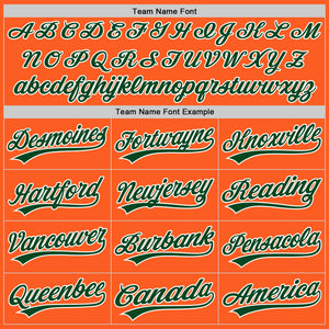 Custom Orange Green-White Authentic Throwback Baseball Jersey