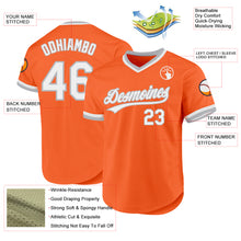 Load image into Gallery viewer, Custom Orange White-Gray Authentic Throwback Baseball Jersey
