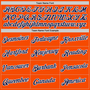 Custom Orange Navy-White Authentic Throwback Basketball Jersey