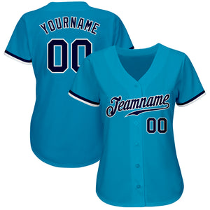 Custom Panther Blue Navy-White Authentic Baseball Jersey