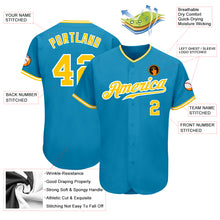 Load image into Gallery viewer, Custom Panther Blue Gold-White Authentic Baseball Jersey
