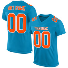 Load image into Gallery viewer, Custom Panther Blue Orange-White Mesh Authentic Football Jersey
