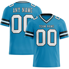 Load image into Gallery viewer, Custom Panther Blue White-Black Mesh Authentic Football Jersey
