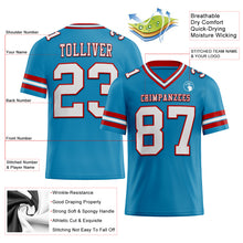 Load image into Gallery viewer, Custom Panther Blue White-Red Mesh Authentic Football Jersey
