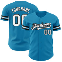 Load image into Gallery viewer, Custom Panther Blue White-Black Authentic Baseball Jersey
